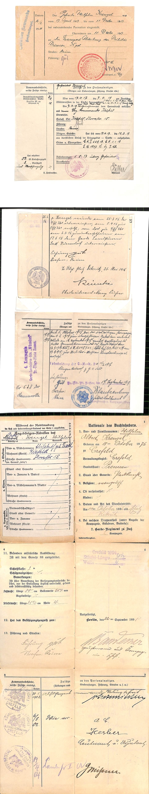 (b82428)   Miltrmission Trkei 1. Wk, 1918  ,5 Dokumente fr Krenzel, ber